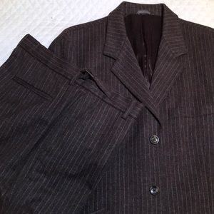 Banana Republic pinstriped brown suit